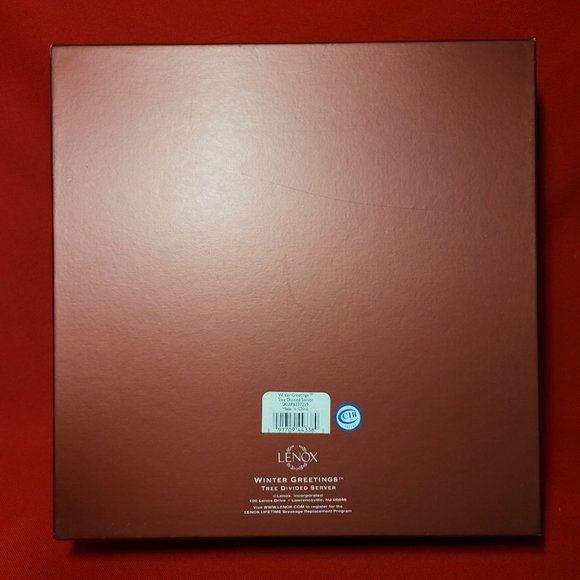 Lenox Winter Greetings Tree Divided Server Red Cardinal with Holly Gold Trim 199 - Picture 3 of 12